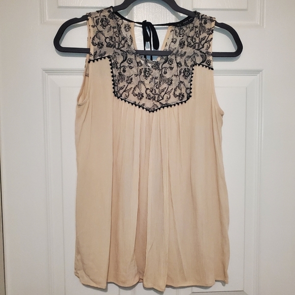 Zara Sleeveless Blouse Sz S Lace - Picture 1 of 5